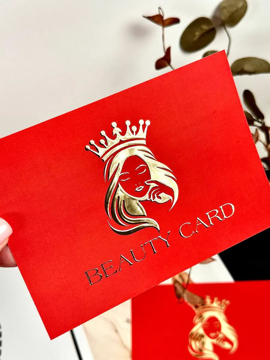 Набір сертифікати Beauty Card червоні з об'ємним золотом
