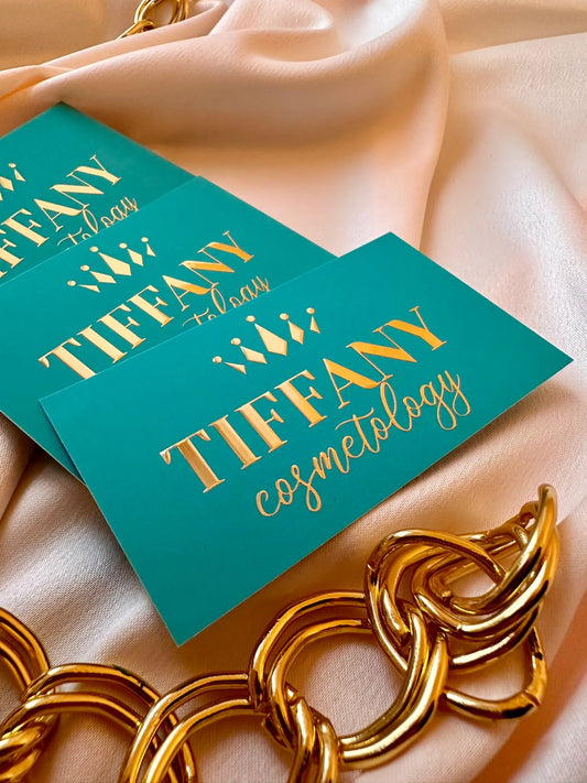 Візитки з об'ємним золотим фольгуванням