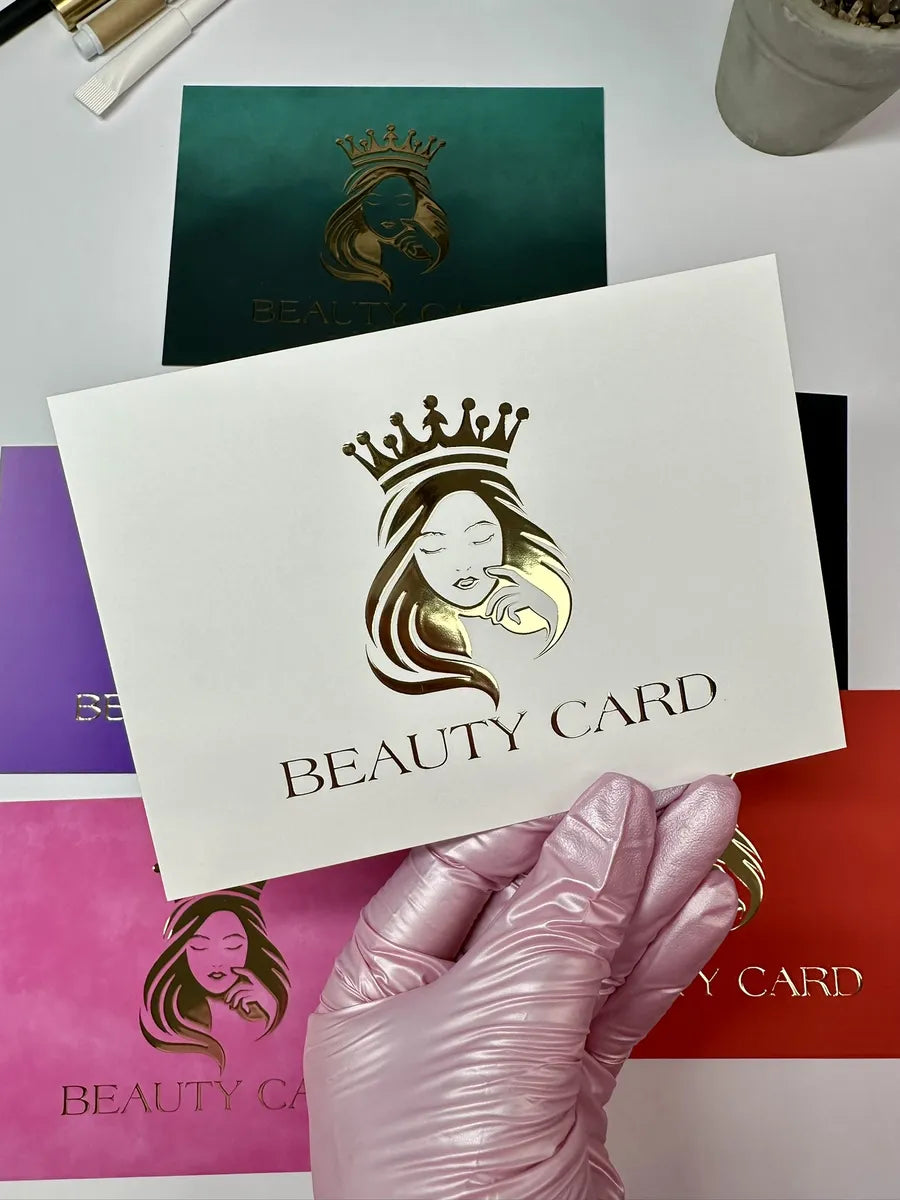 Набір сертифікати Beauty Card білі з об'ємним золотом