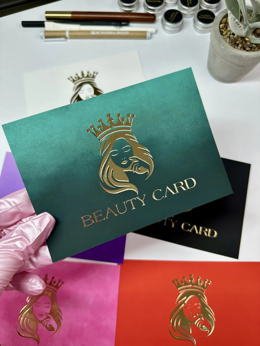 Набір сертифікати Beauty Card смарагдові з об'ємним золотом