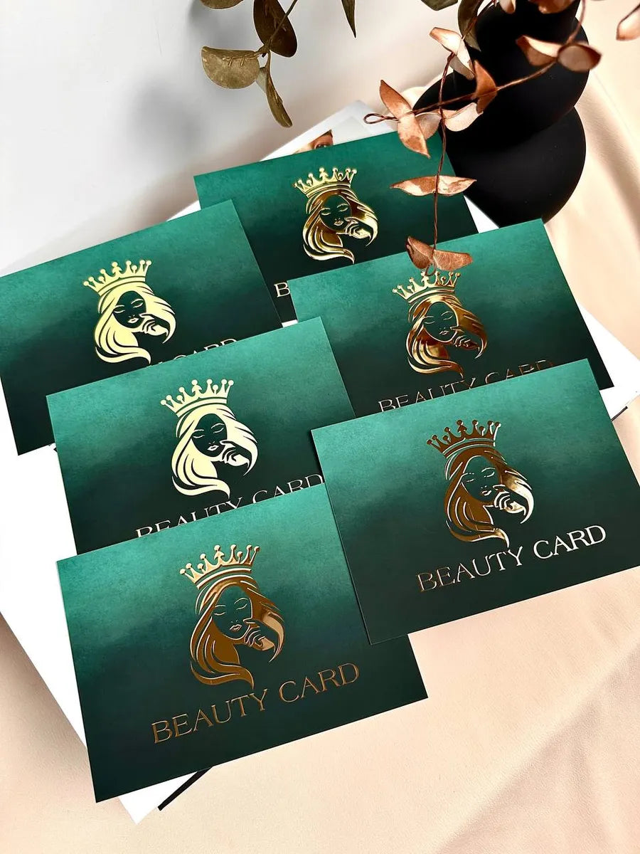 Набір сертифікати Beauty Card смарагдові з об'ємним золотом
