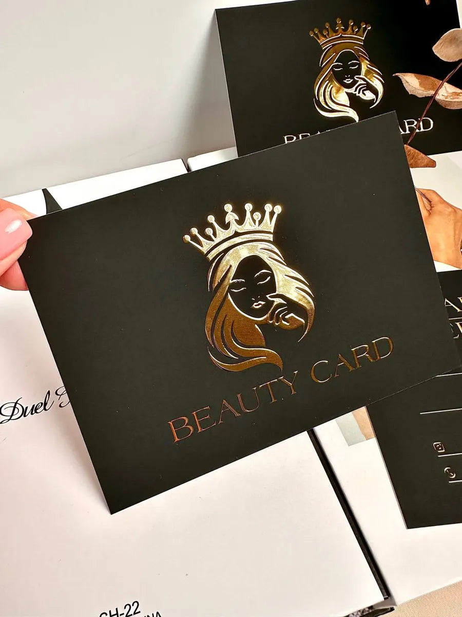 Набір сертифікати Beauty Card чорні з об'ємним золотом