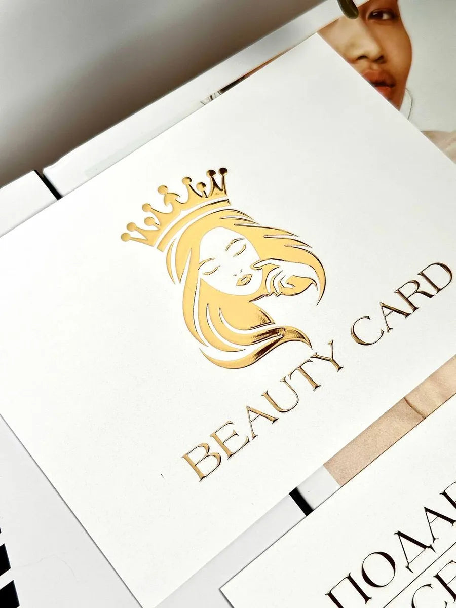 Набір сертифікати Beauty Card білі з об'ємним золотом